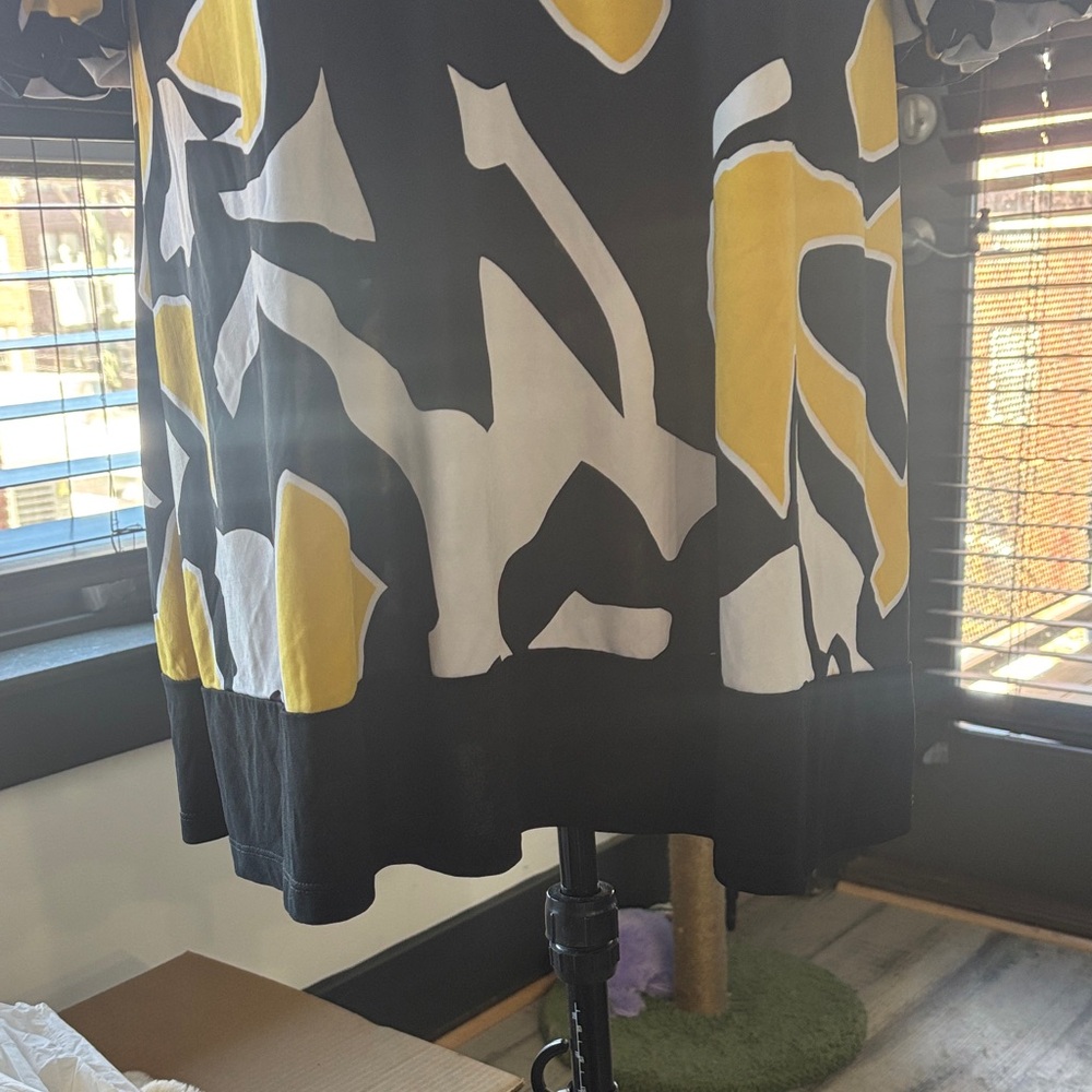 Ashley Stewart Black and Yellow Abstract Mini Dress - Picture 3 of 3